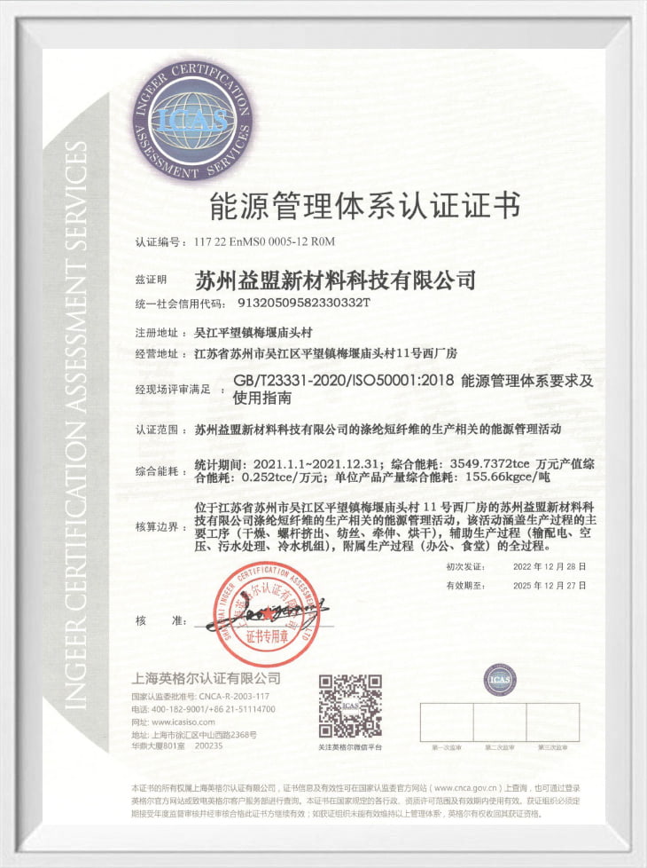 Certificato di sistema di gestione dell'energia